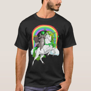 Camiseta Raccoon Riding Lepricorn Unicorn Regalo St Patrick