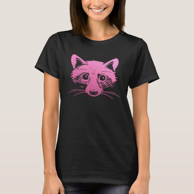 Camiseta Raccoon rosa Racoon 1 (Anverso)