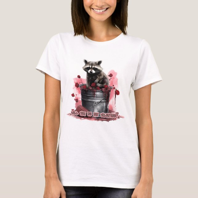 Camiseta Raccoon ¿Serás mi San Valentín? (Anverso)