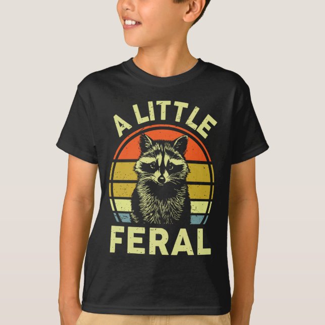 Camiseta Raccoon-shirt A Little Feral Funny Raccoon Premium (Anverso)
