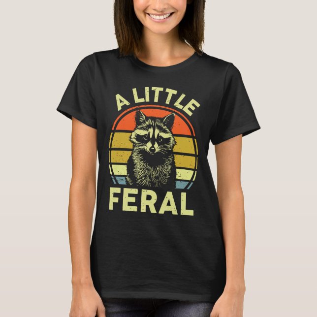 Camiseta Raccoon-shirt A Little Feral Funny Raccoon Premium (Anverso)