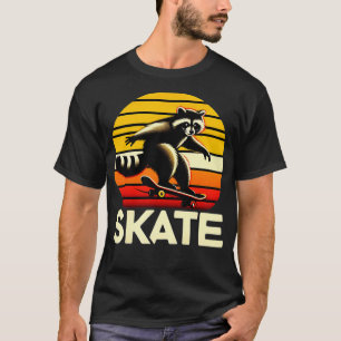 Camiseta Raccoon Skateboarder Retro Vintage Skateboard