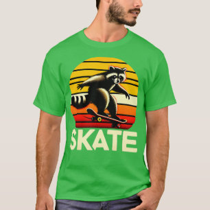 Camiseta Raccoon Skateboarder Retro Vintage Skateboarding 2