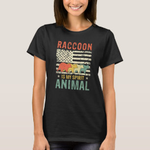 Camiseta Raccoon Spirit Retro Animal Estadounidense Fl
