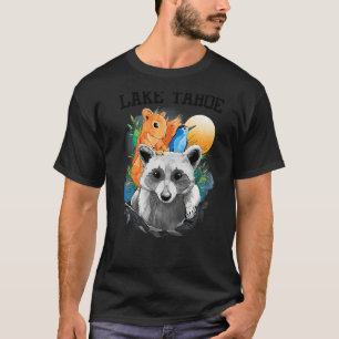 Camiseta Raccoon Squirrel Woodpecker Lago Natural Tahoe