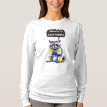 Raccoon Tee sonriente - "¿Qué hay en tu basura?"