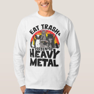 Camiseta Raccoon Trash Band Kids Comen Basura Y Escuchan He