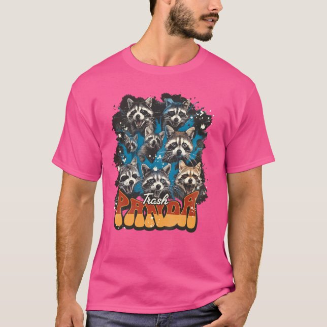 Camiseta Raccoon Trash Panda Bootleg Rock Band Style (Anverso)