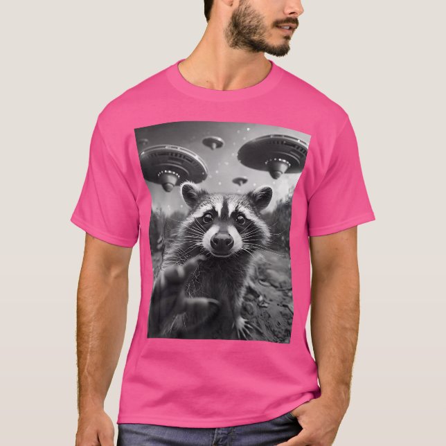 Camiseta Raccoon Ufo divertido (Anverso)