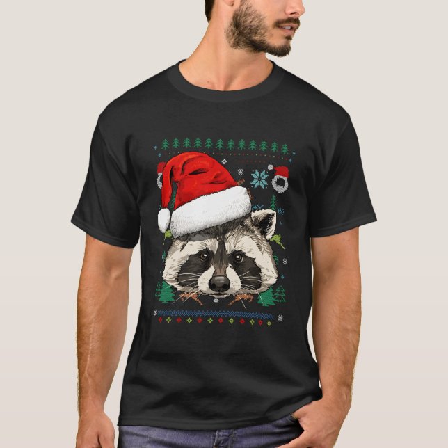 Camiseta Raccoon Ugly Santa (Anverso)