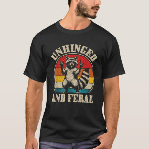 Camiseta Raccoon Unhingy Feral Retro Gracioso Raccoon Fer