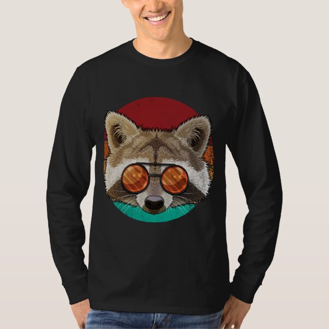 Camiseta Raccoon Vintage Face Animal Retro (Anverso)