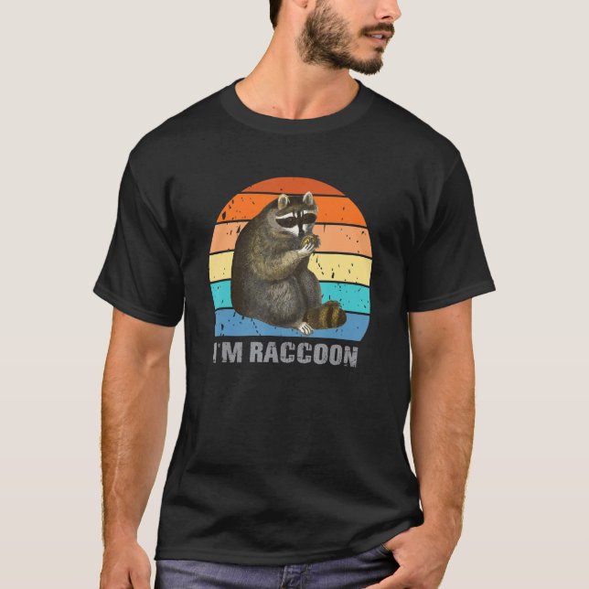 Camiseta Raccoon Vintage Funny Design Para Hombres Raccoon (Anverso)