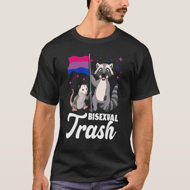 Camiseta Raccoon y Possum Bisexual Trash Bisexualidad Orgul (Anverso)
