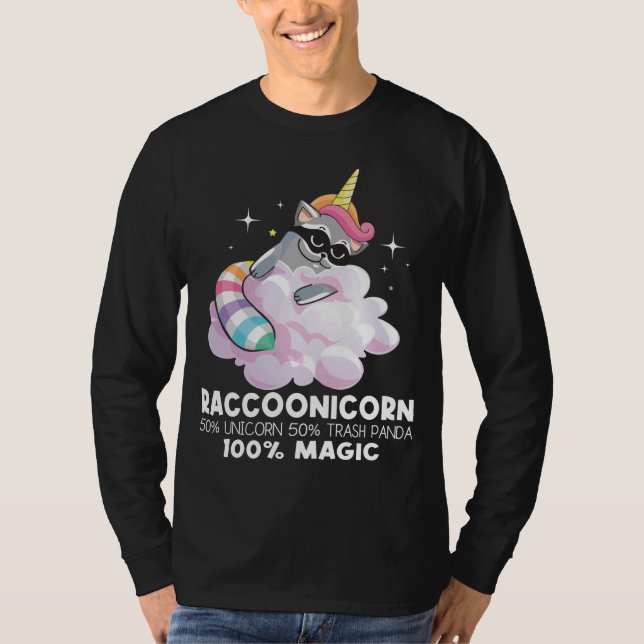 Camiseta Raccoonicorn Unicorn Trash Panda - Raccoon L Funny (Anverso)