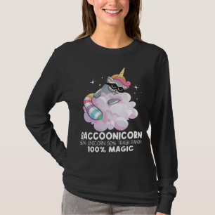 Camiseta Raccoonicorn Unicorn Trash Panda - Raccoon L Funny
