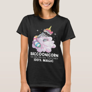 Camiseta Raccoonicorn Unicorn Trash Panda - Raccoon L Funny