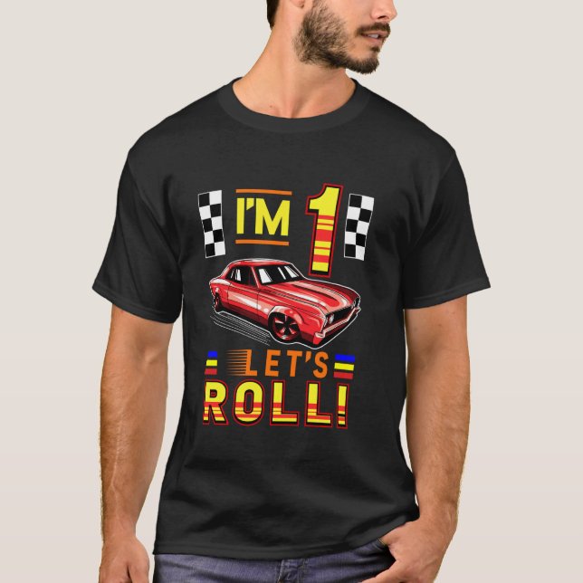 Camiseta Race Car 1ᵉʳ cumpleaños Carreras de niño pequeño 1 (Anverso)