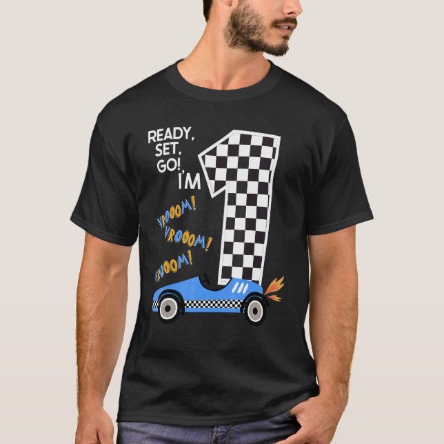 Camiseta Race Car 3er Fiesta de cumpleaños Carreras Conduct (Anverso)