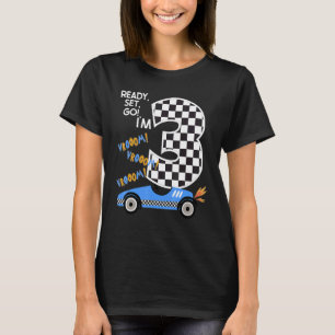 Camiseta Race Car 3er Fiesta de cumpleaños Carreras Conduct