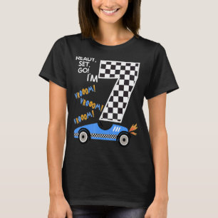 Camiseta Race Car 7 Carreras de fiesta de cumpleaños contro