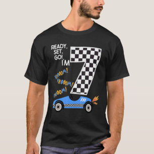 Camiseta Race Car 7 Carreras de fiesta de cumpleaños contro
