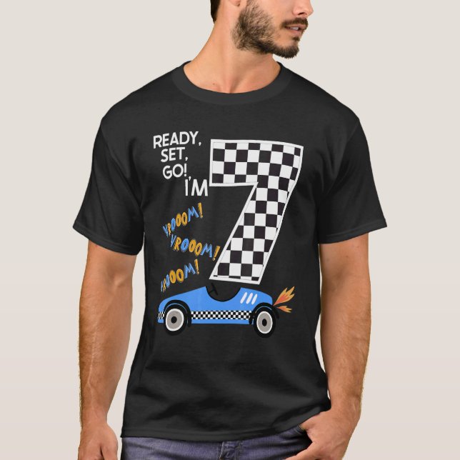 Camiseta Race Car 7 Carreras de fiesta de cumpleaños contro (Anverso)