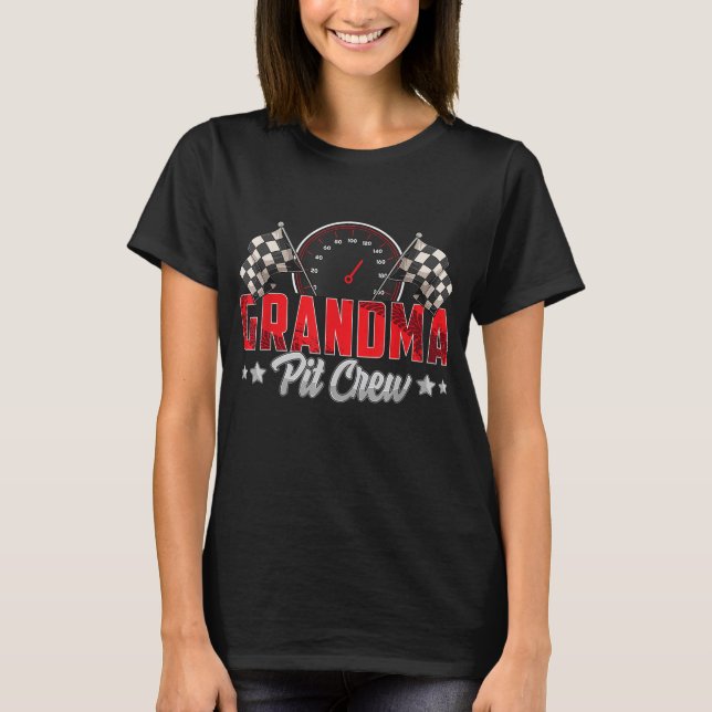 Camiseta Race Car Birday Party Carreras Familia Abuela Pit (Anverso)