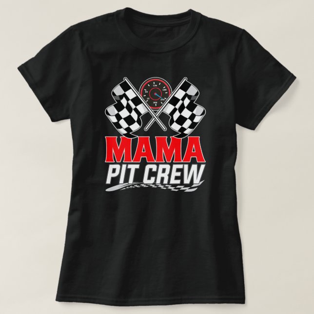 Camiseta Race Car Birday Party Carreras Familia Mama Pit (Diseño del anverso)