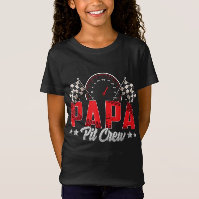 Camiseta Race Car Birday Party Carreras Familia Papa Pit Cr (Anverso)