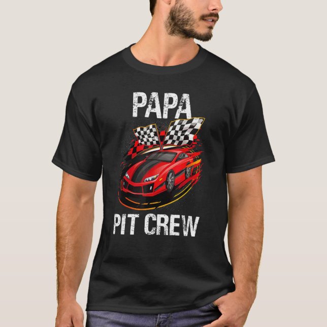 Camiseta Race Car Birday Party Carreras Familia Papa Pit Cr (Anverso)