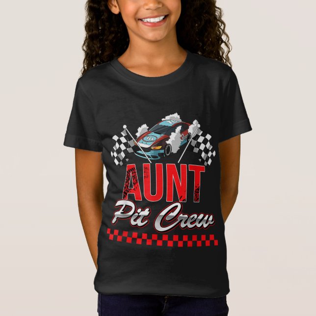 Camiseta Race Car Birday Party Carreras Familia Tía Pit Cre (Anverso)