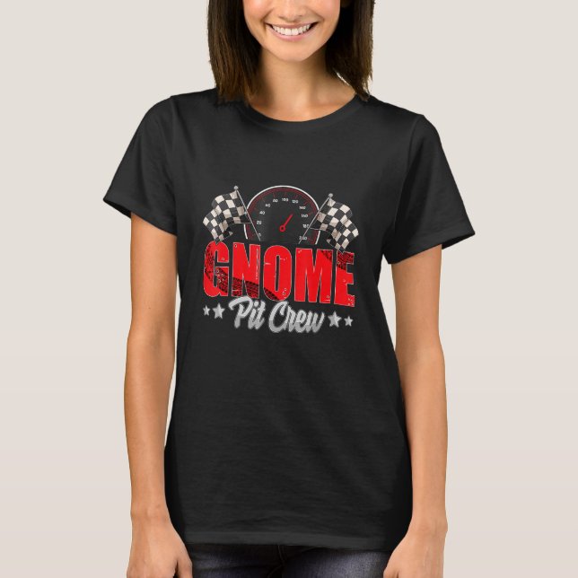 Camiseta Race Car Birday Party Carreras Gnome Pit Crew (Anverso)