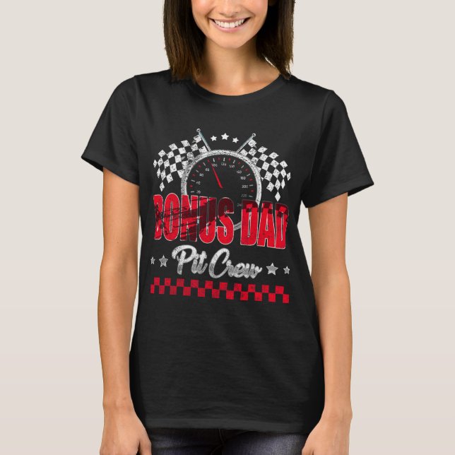 Camiseta Race Car Birthday Party Racing Family Bonus Dad T  (Anverso)