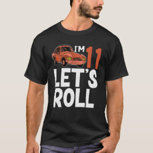 Camiseta Race Car Driver 11th Birthday Driving Carreras Gra
