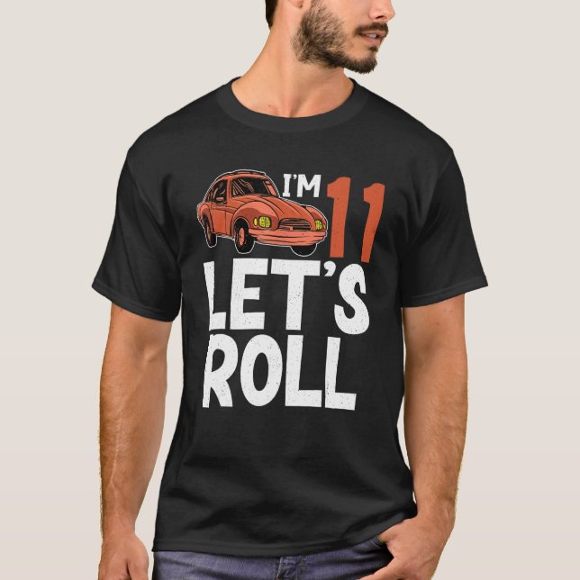 Camiseta Race Car Driver 11th Birthday Driving Carreras Gra (Anverso)