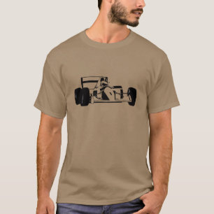 Camiseta Race Car Silhouette blanco y negro