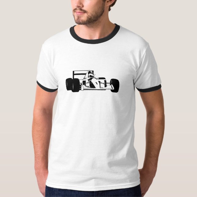 Camiseta Race Car Silhouette blanco y negro (Anverso)