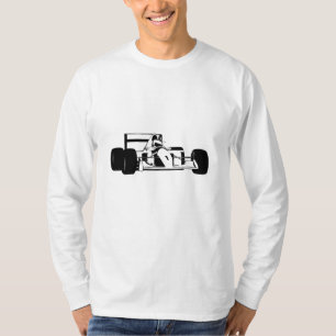 Camiseta Race Car Silhouette blanco y negro