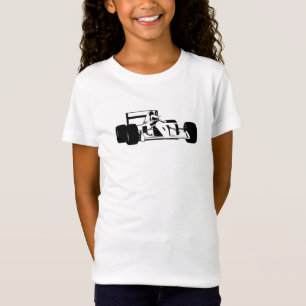 Camiseta Race Car Silhouette blanco y negro