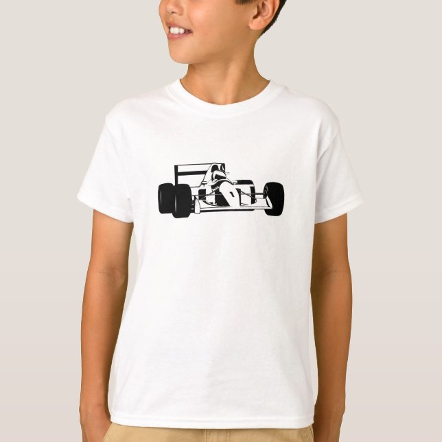 Camiseta Race Car Silhouette blanco y negro (Anverso)