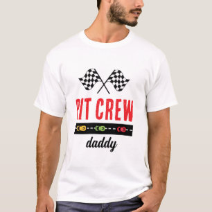 Camiseta Race Car White Pit Crew Daddy