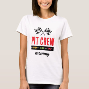 Camiseta Race Car White Pit Crew Mommy