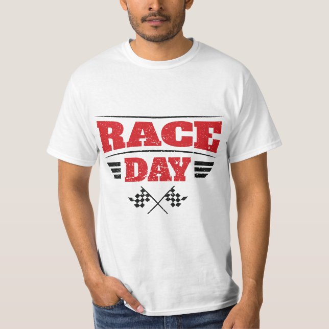 Camiseta Race Day Car Racing Checkered Flag  (Anverso)