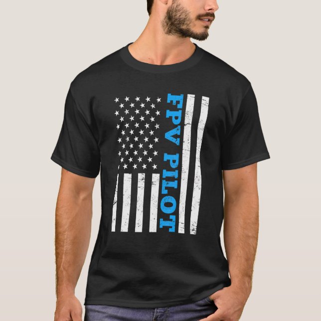 Camiseta Race Drone America Bandera Estadounidense Patriota (Anverso)