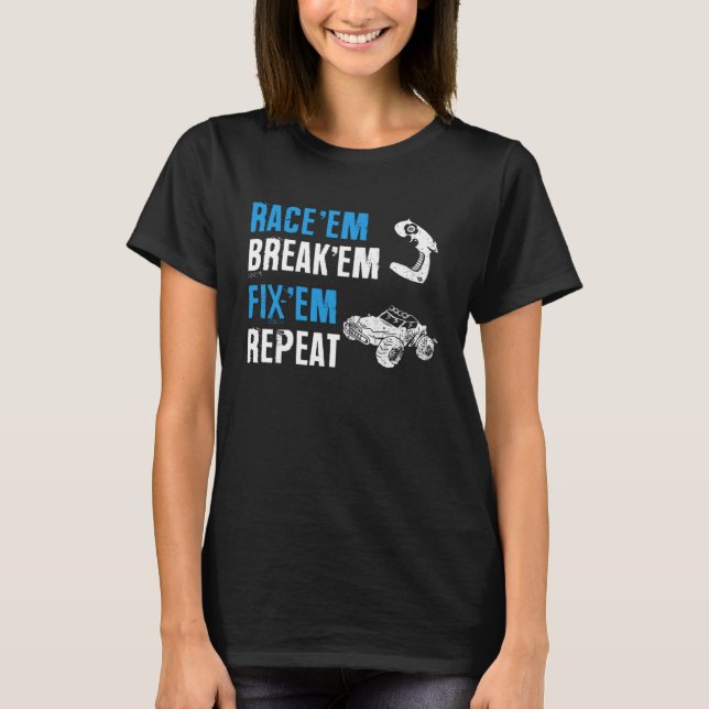 Camiseta Race Em Break Em Fijo Em Repetir Control Remoto (Anverso)