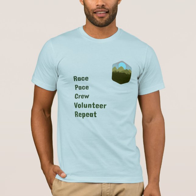 Camiseta Race Pace Crew Volunteer Repeat (Anverso)