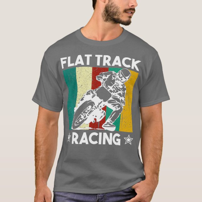 Camiseta Racer de motocicleta Vintage Flat Track Carreras G (Anverso)