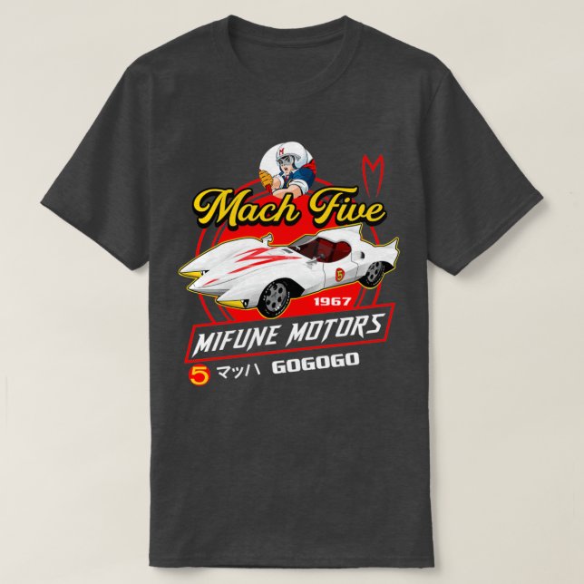 Camiseta Racer De Velocidad De Mach Five Mifune Motors (Diseño del anverso)