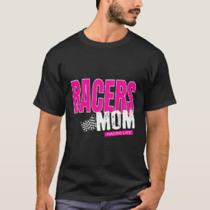 Camiseta Racers Mom Checkered Flag Mamá Carreras